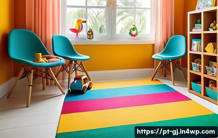 자연 형태의 실험적 디자인 접근 - **A vibrant and colorful children's room in Brazil.** The room is filled with toys, books, and playf...