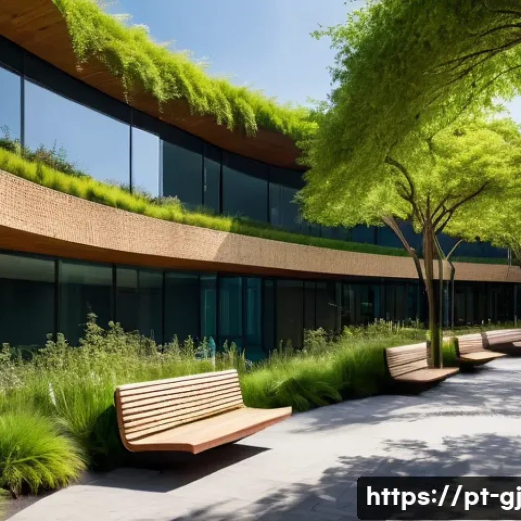 자연 형태 디자인의 지속 가능성에 대한 연구 - A modern urban park designed with biomimetic architecture featuring smooth, flowing curves inspired ...