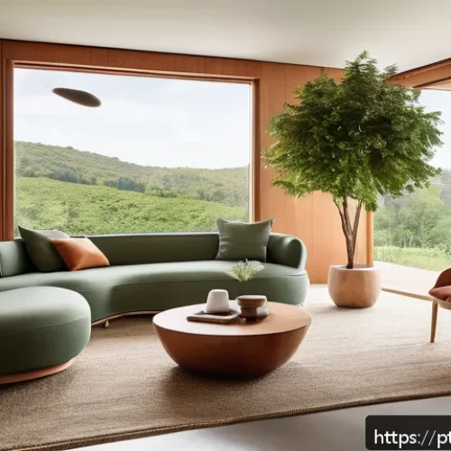 Home 30 자연 형태 디자인의 아이디어 확장 방법 - A cozy interior living room featuring furniture with smooth organic curves inspired by natural forms...