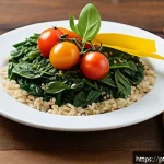 Home 23 자연 형태에서 영감을 받은 음식 스타일링 - A vibrant, natural food plate featuring a harmonious blend of fresh ingredients: bright red cherry t...