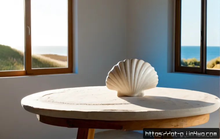 Home 17 자연 형태에서 영감을 얻은 예술적 작업 - Photorealistic sunlit artist’s studio in coastal Portugal, a sculptor shaping a large flowing cerami...